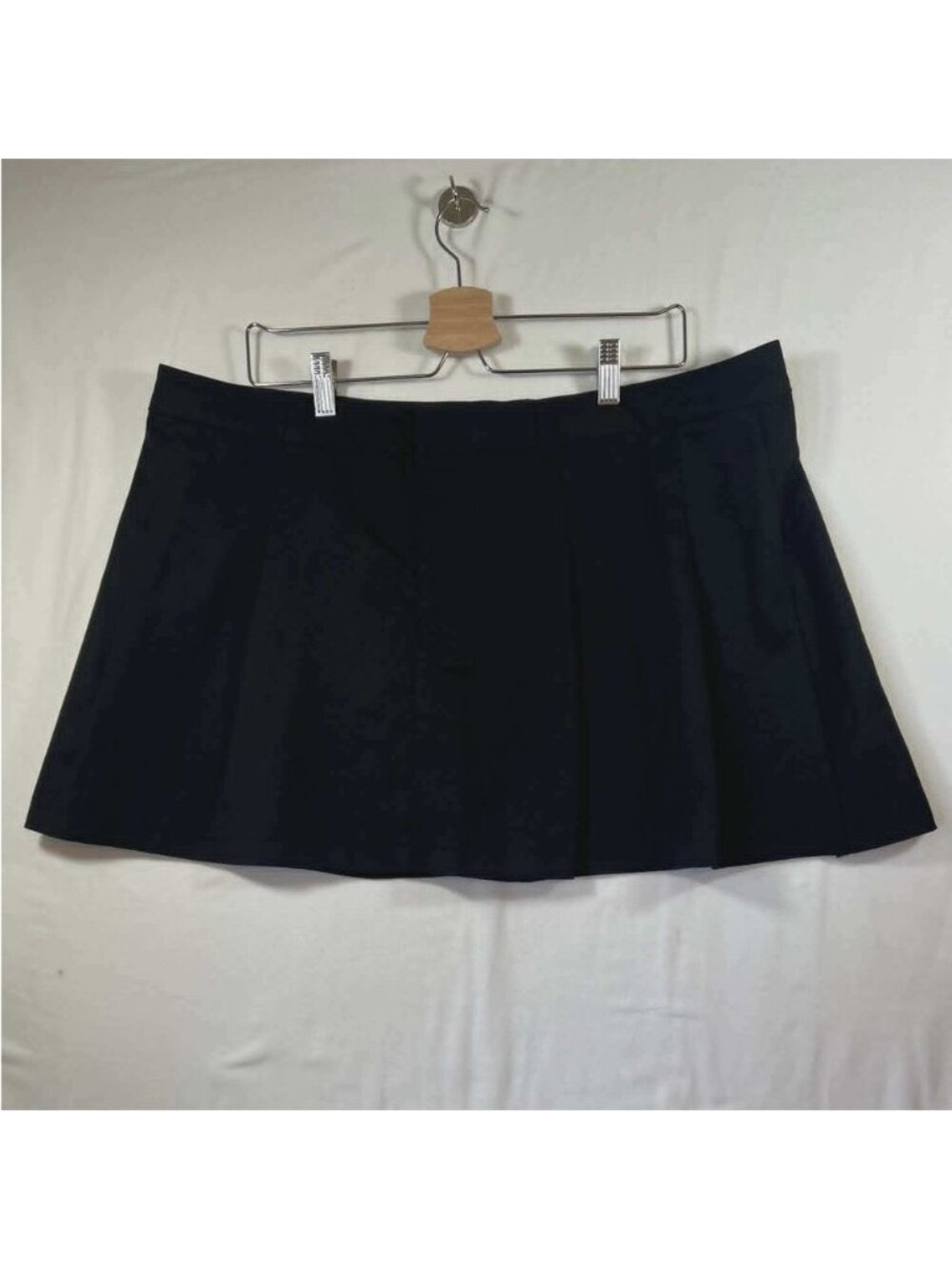 Divided Women Black Pleated Mini Skirt Size XL Preppy‎ Schoolgirl Twill Skater